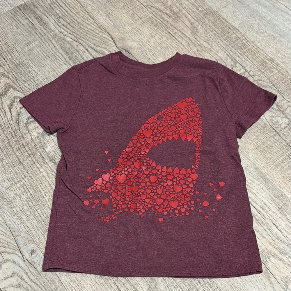 Maroon Kids Shirt with Heart Design